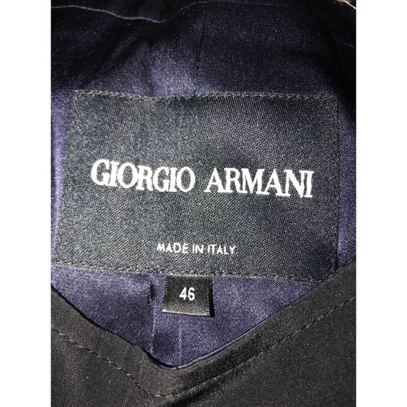 Giorgio Armani Black Silk Asymmetric Double Zip Blazer Size 46 IT - Picture 3 of 5